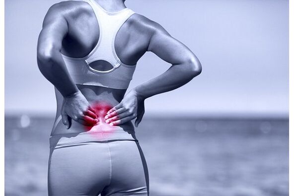 The back in the lumbar region can ache as a result of excessive physical exercise