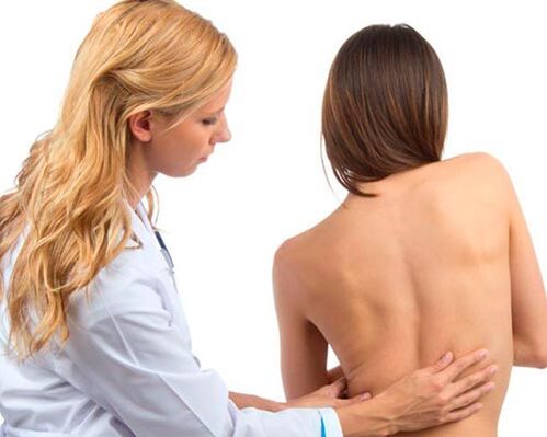 The doctor re-examined the back pain